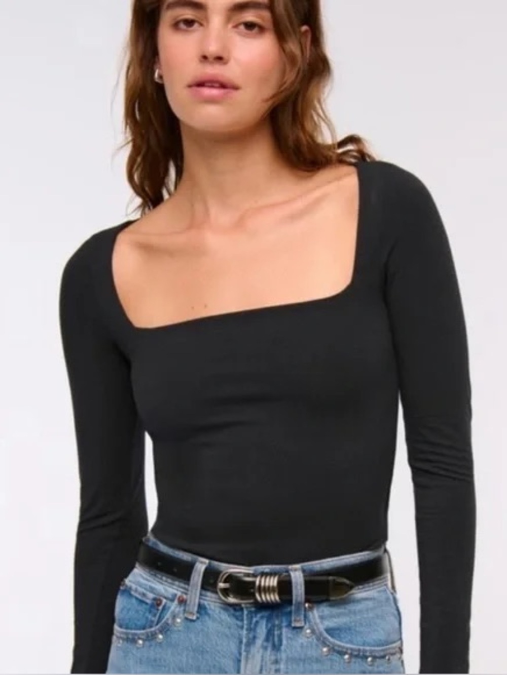 Soft matte seamless square neck long sleeve